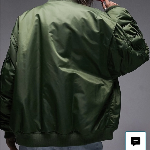 ASOS Green bomber jacket -Size Small - Picture 4 of 4